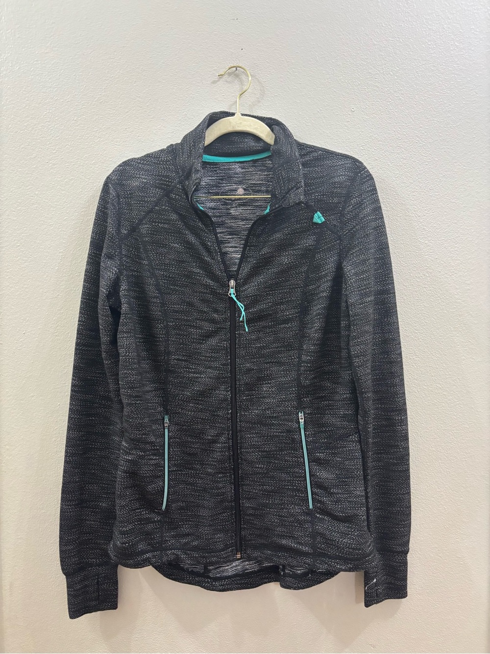Tangerine Black Heather Utility Jacket with Teal Accents